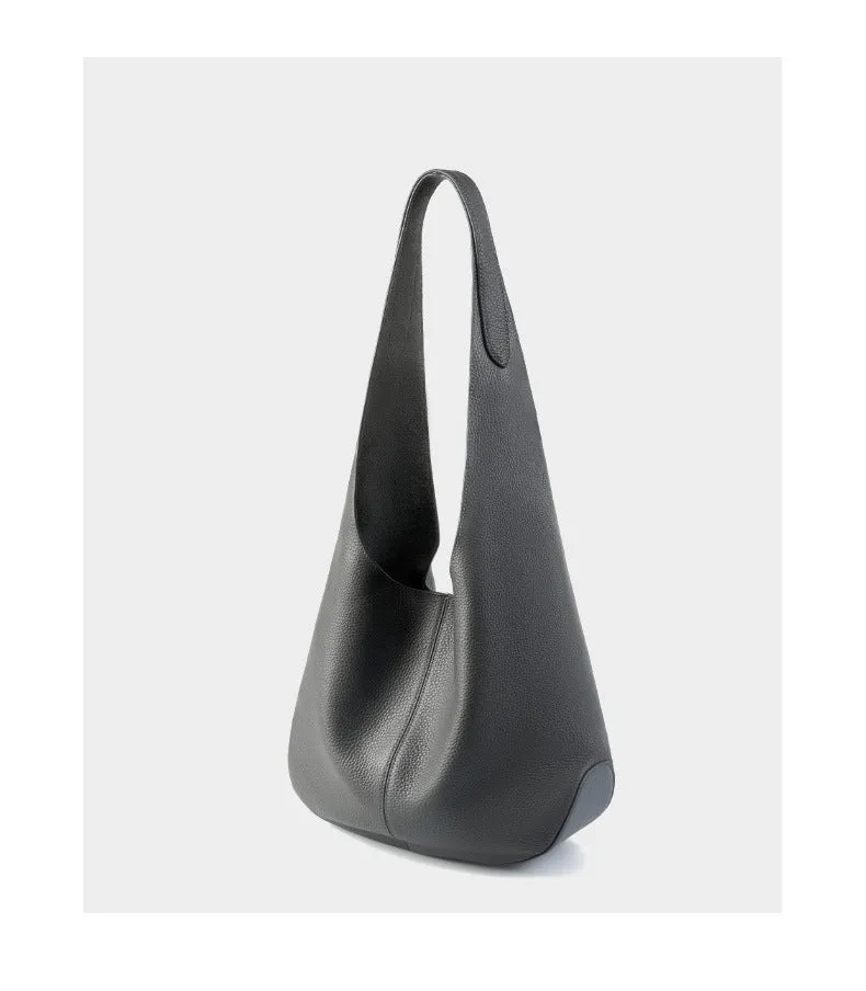 32CM large Capacity Head Layer Leather Bucket Tote Bag 2801 tin Grey