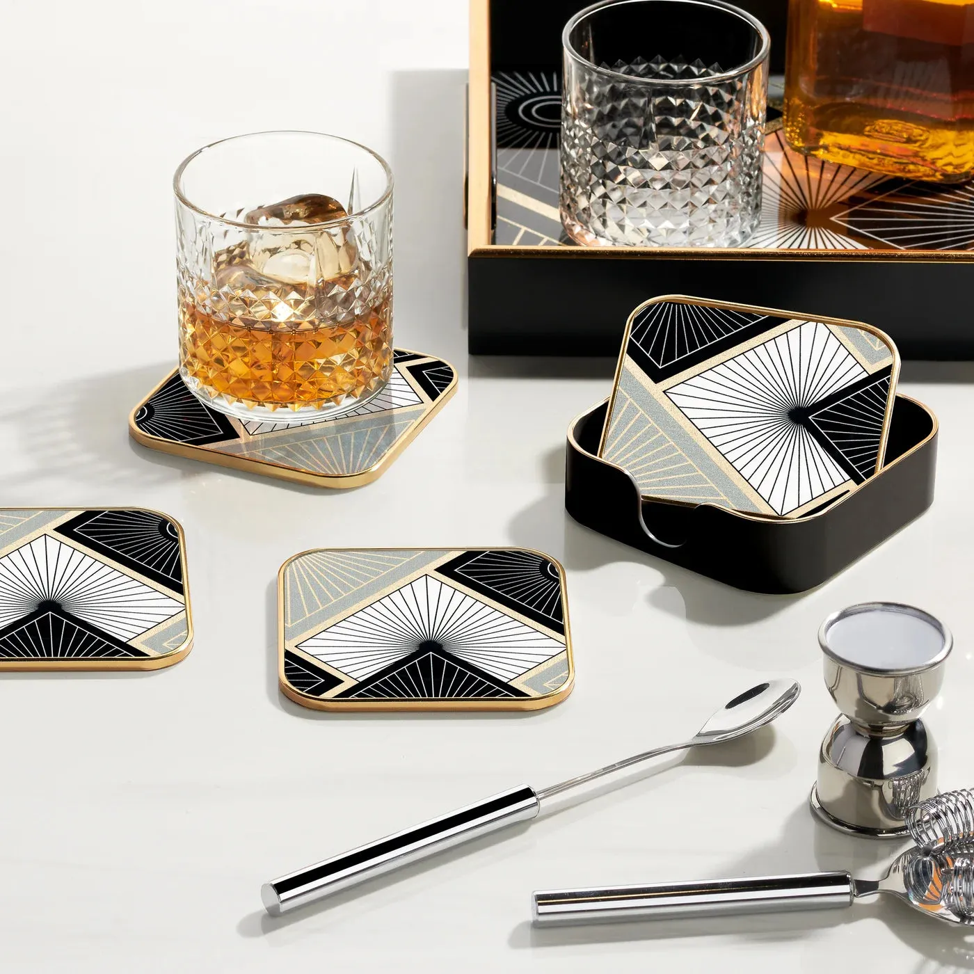 4 Piece Square Coaster Set