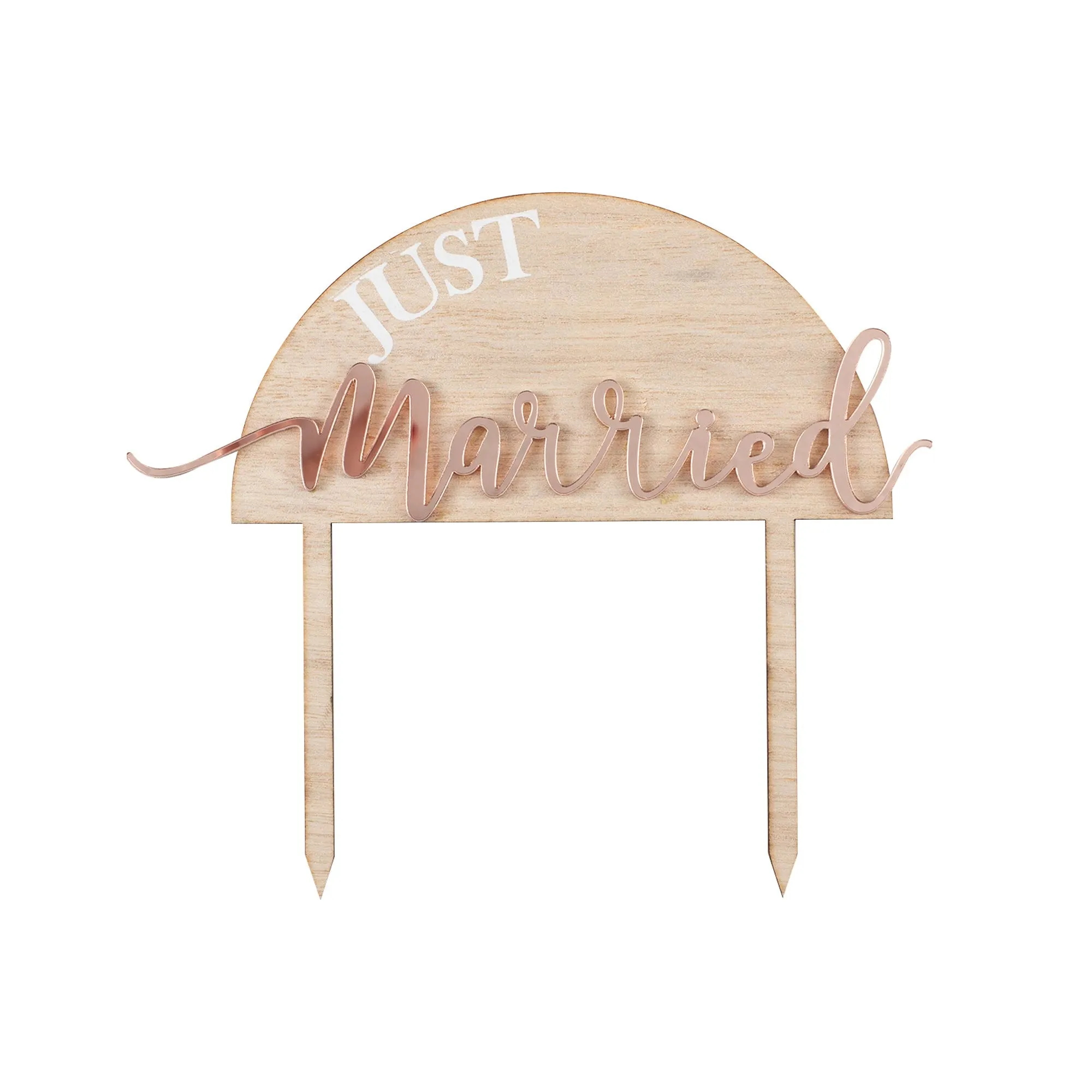 A Touch of Pampas Just Married Cake Topper 16cm Each