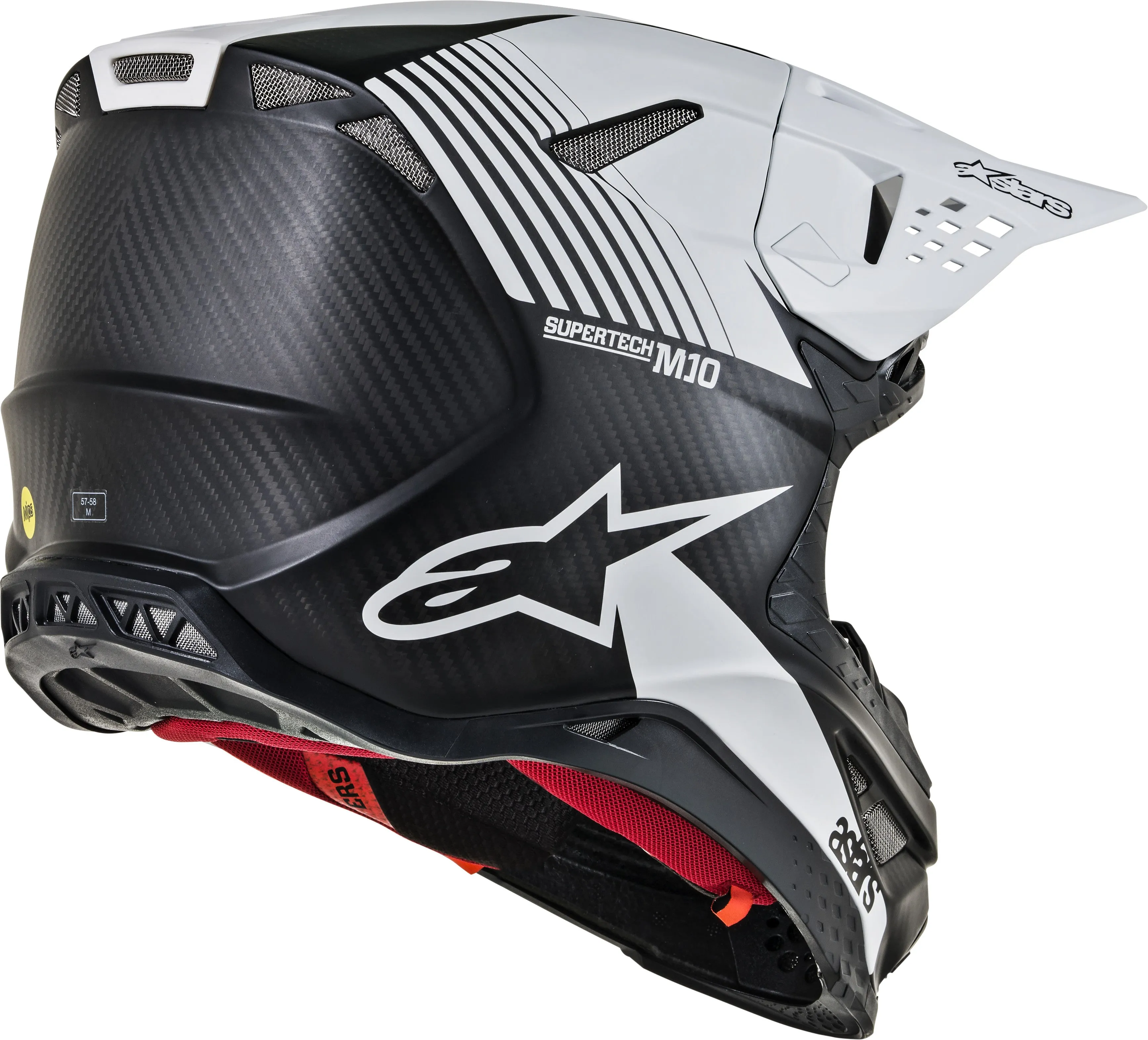 ALPINESTARS S.TECH M10 DYNO HELMET MATTE BLACK/WHITE SM 8301119-1301-S