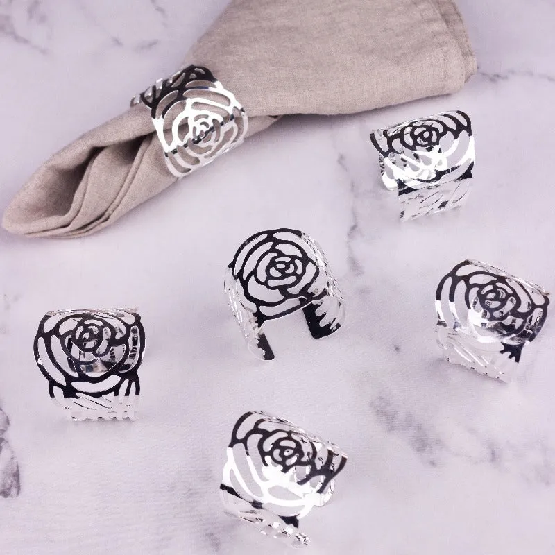 Blossom Silver Napkin Rings (Set of 6)