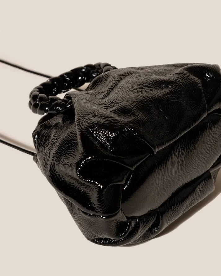 Bombon Handbag - Crinkled Glossy Black