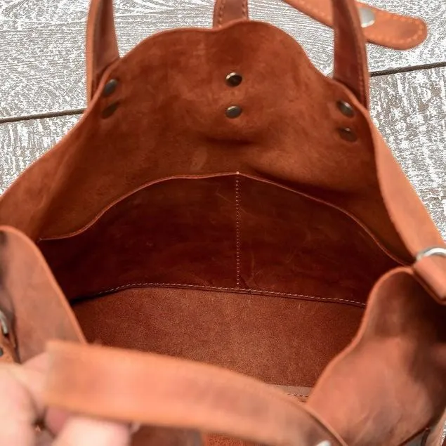 Brown Vintage Large Tote Bag