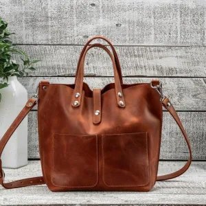 Brown Vintage Large Tote Bag
