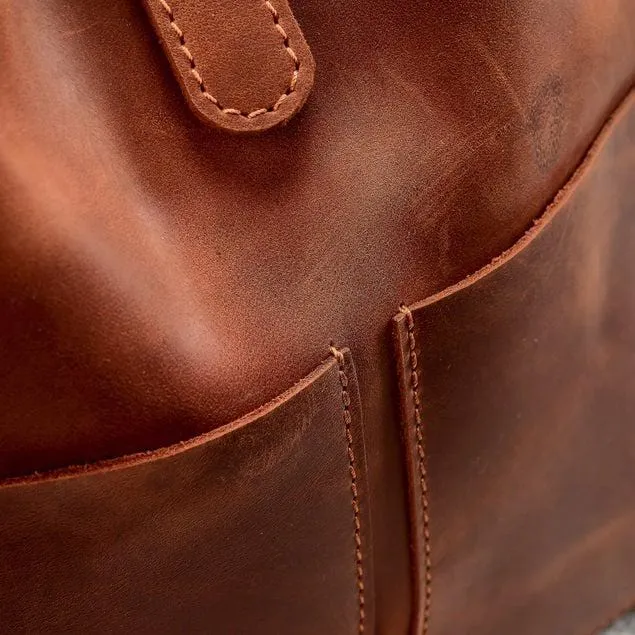 Brown Vintage Large Tote Bag