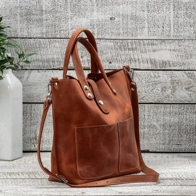 Brown Vintage Large Tote Bag
