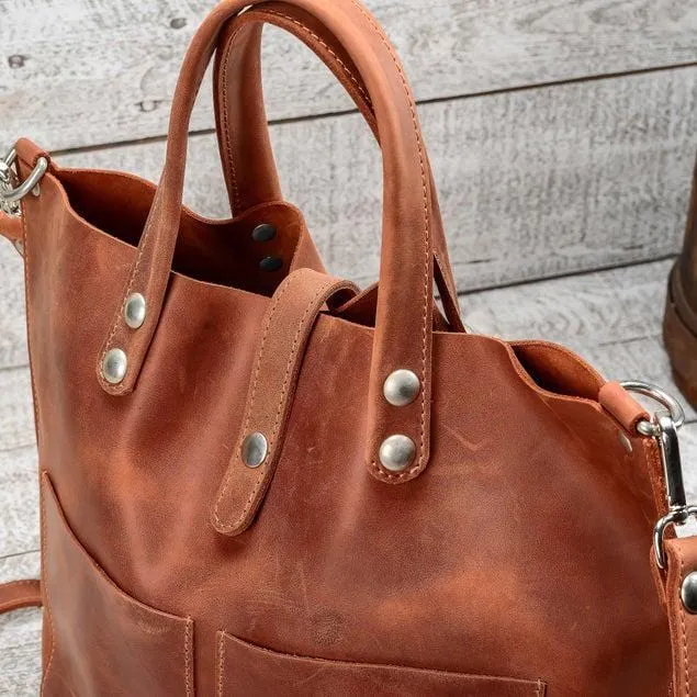 Brown Vintage Large Tote Bag