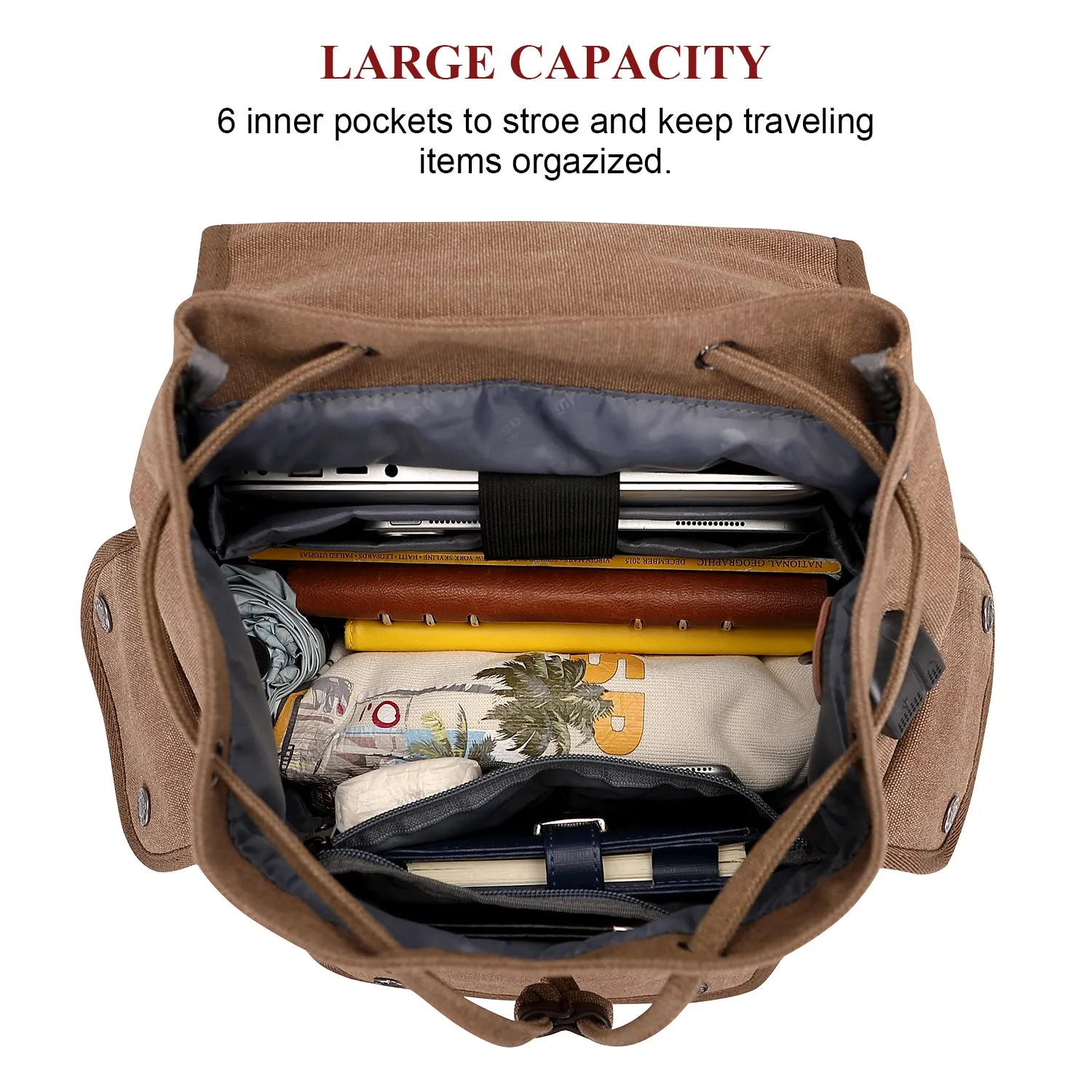 Canvas Backpack for Men Drawstring Backpack