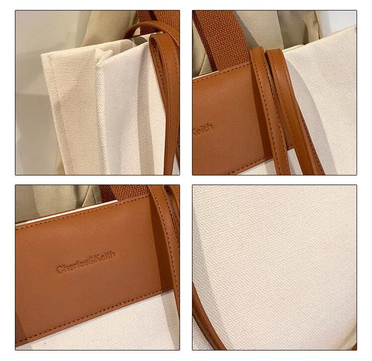 Canvas Patchwork Crossbody Big totes Shopper Bag