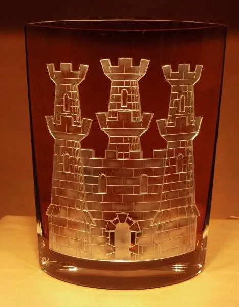 Castle Amber Vase 8"
