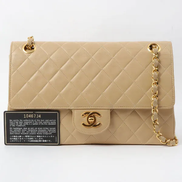 Chanel 1990 Made Straight Flap Matelasse Plate Chain Bag
