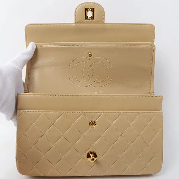Chanel 1990 Made Straight Flap Matelasse Plate Chain Bag