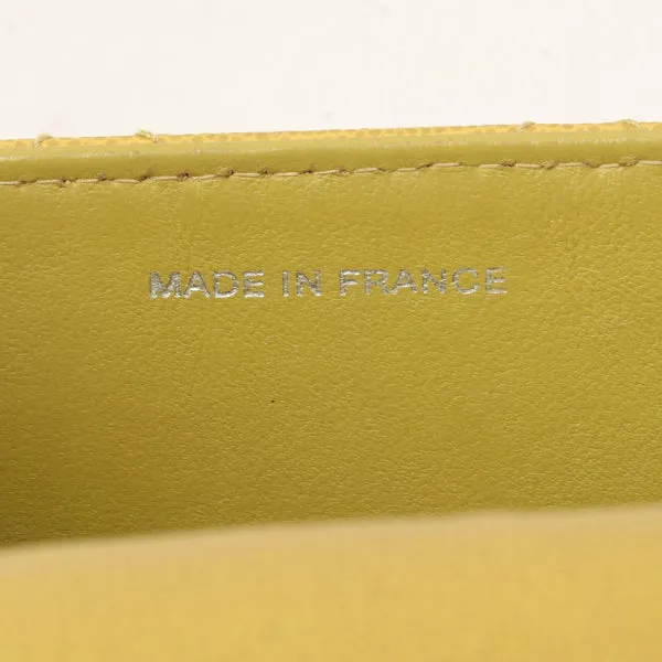 Chanel Around 1998 Made Soft Caviar Skin Classic Flap Chain Bag Lime Yellow/ Silver