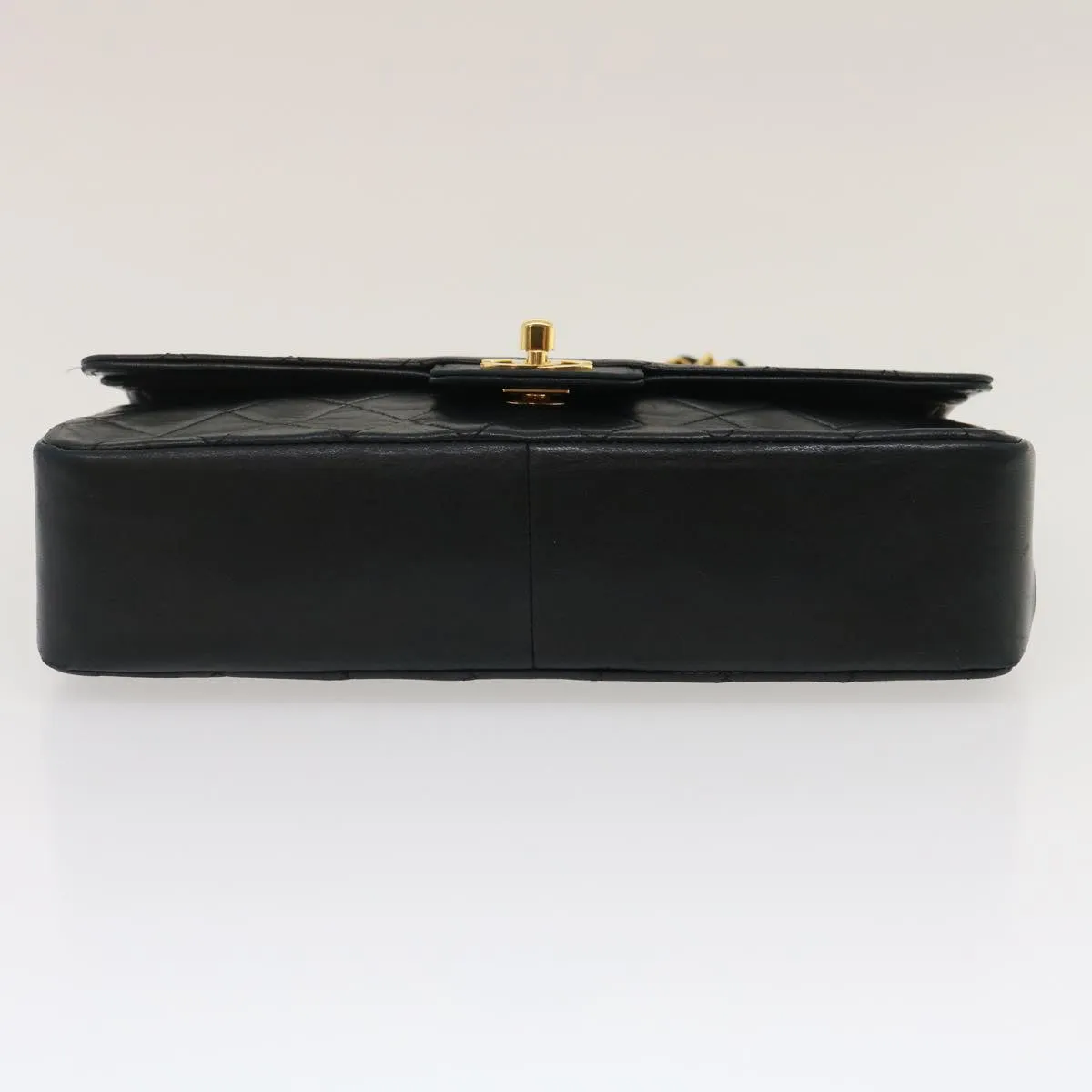 CHANEL Classic Matelasse 25 Chain Flap Shoulder Bag Lamb Skin Black Auth lt449A