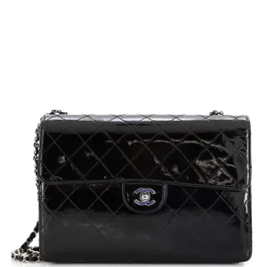 CHANEL Vintage Classic Single Flap Bag Stitched Patent Medium