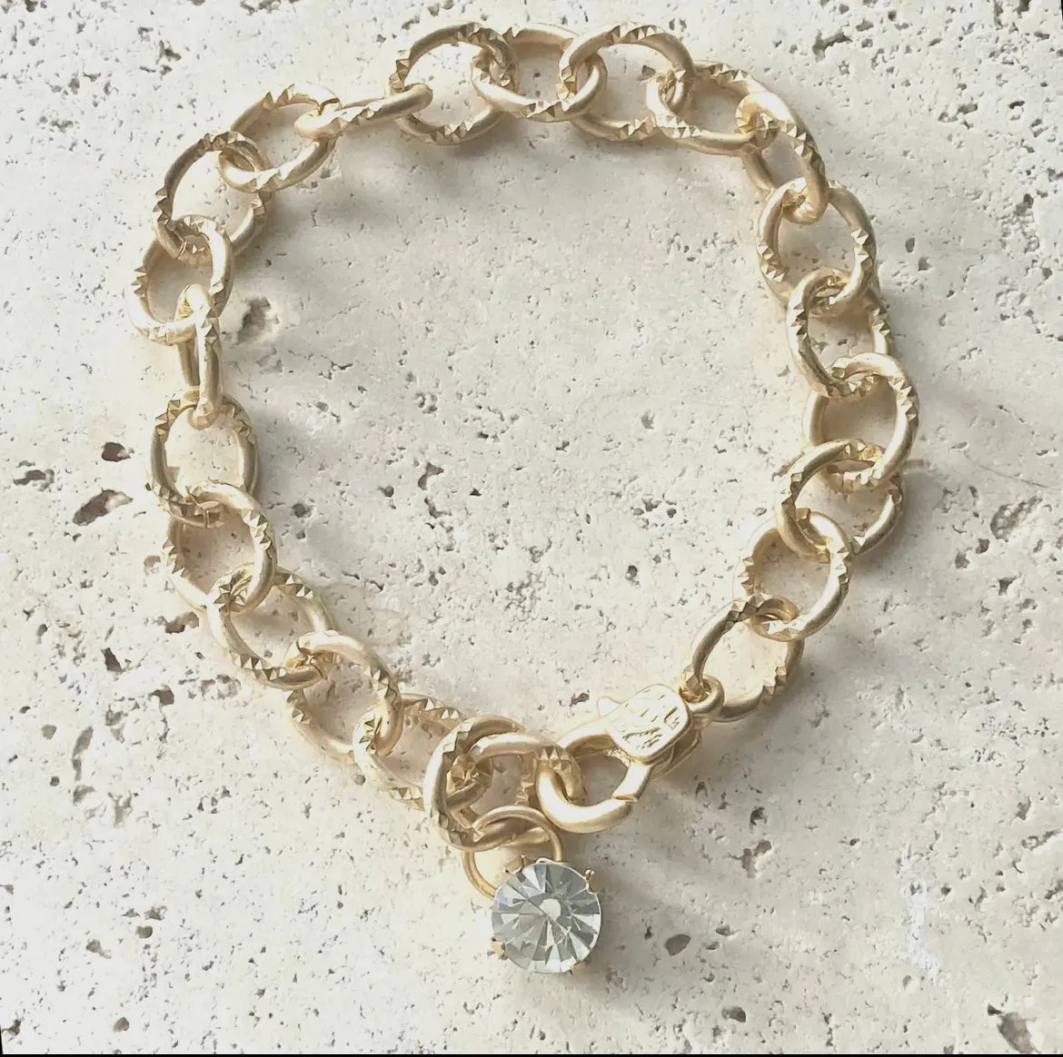 Chunky Vintage Etched Chain Bracelet