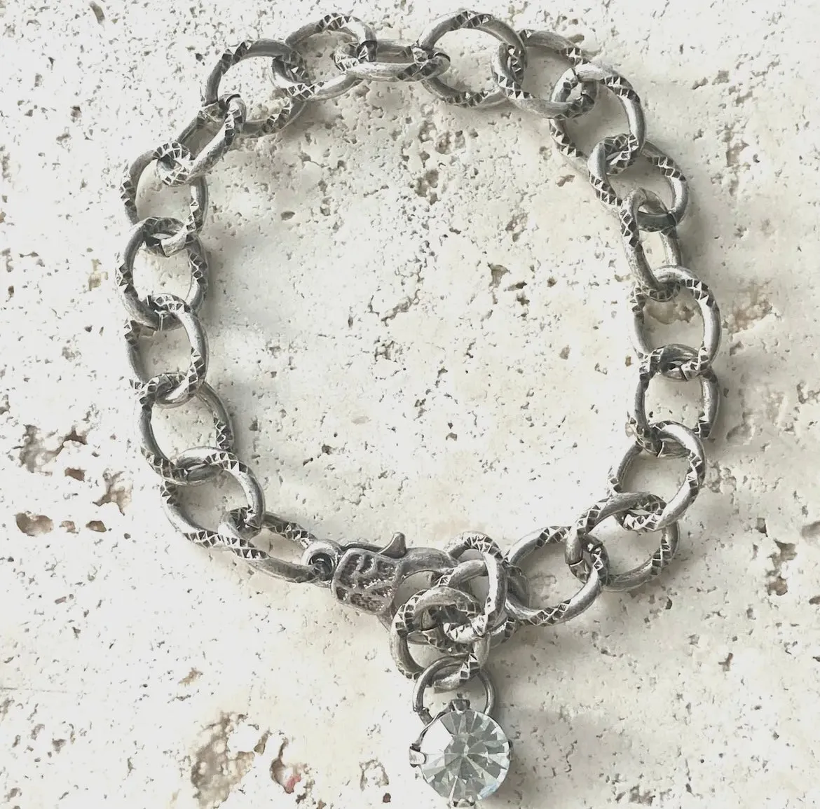 Chunky Vintage Etched Chain Bracelet