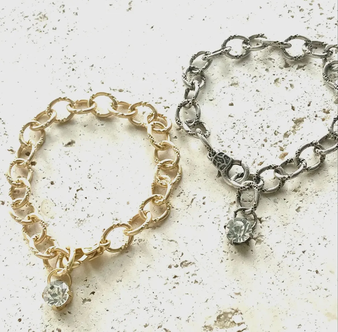 Chunky Vintage Etched Chain Bracelet