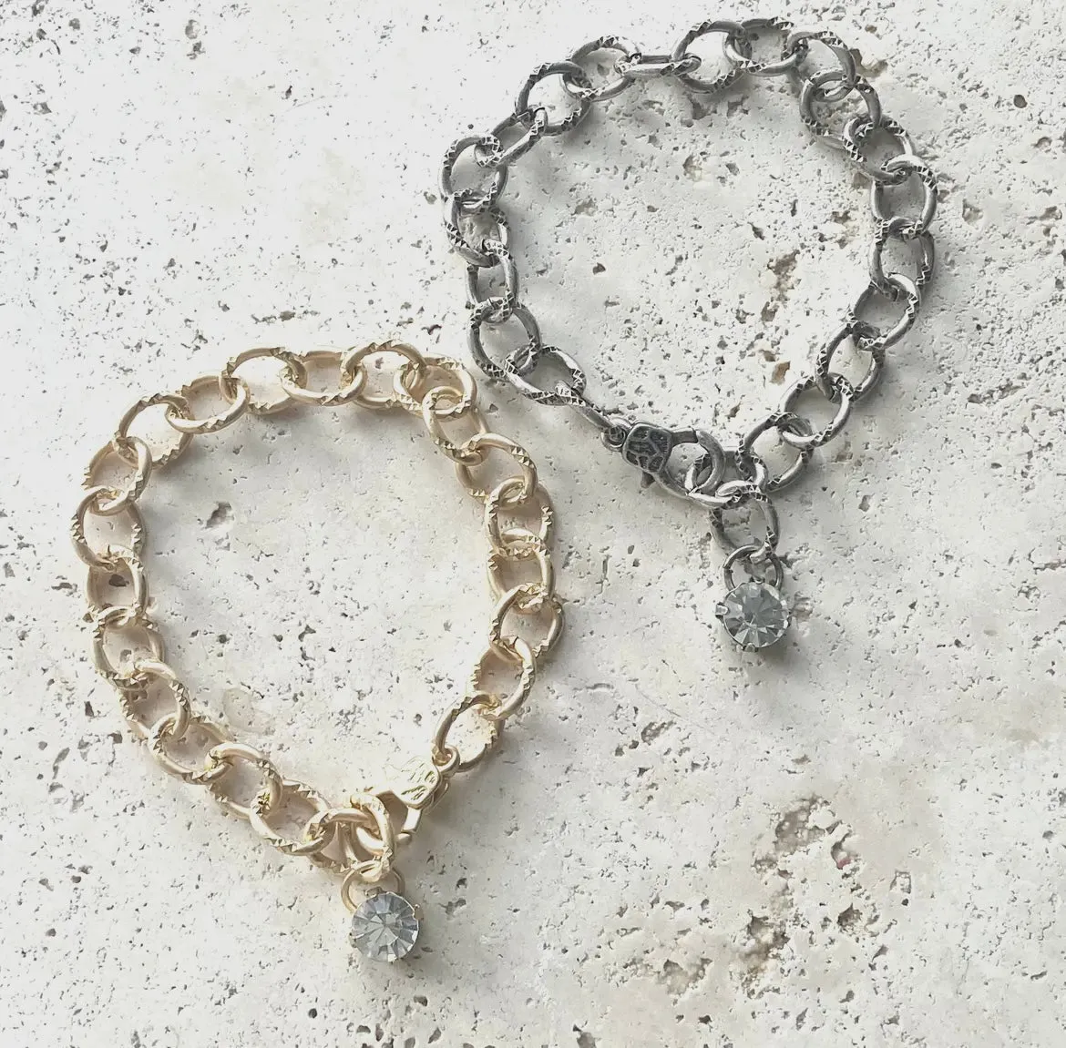 Chunky Vintage Etched Chain Bracelet