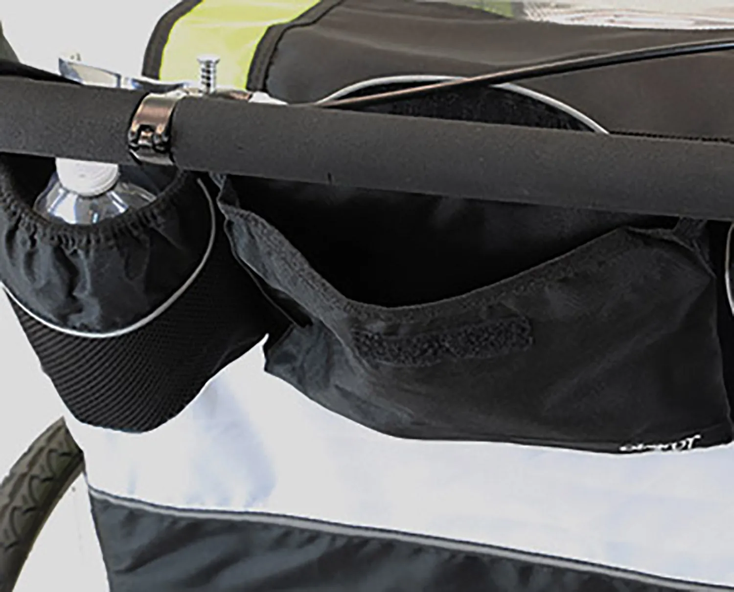 ClevrPlus Bike Trailer Storage Bag & Cup Holder, Black