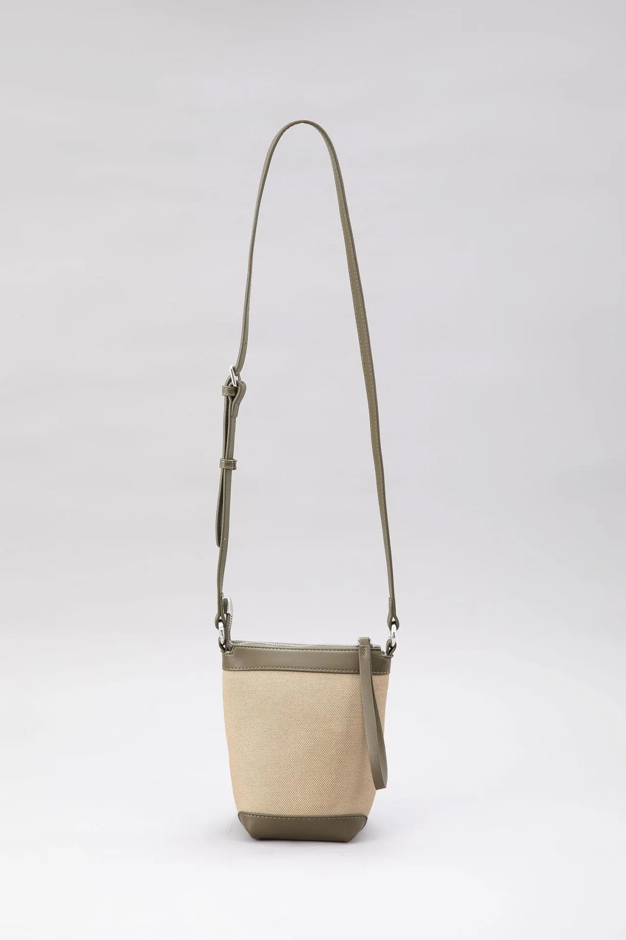 Contrast Fabric Bucket Bag