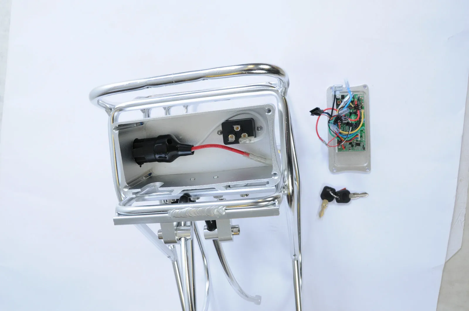 DOUBLE DECK EBIKE 36V LITHIUM ALLOY BATTERY CARRIER SPRUNG RACK CONTROL BOX NEW
