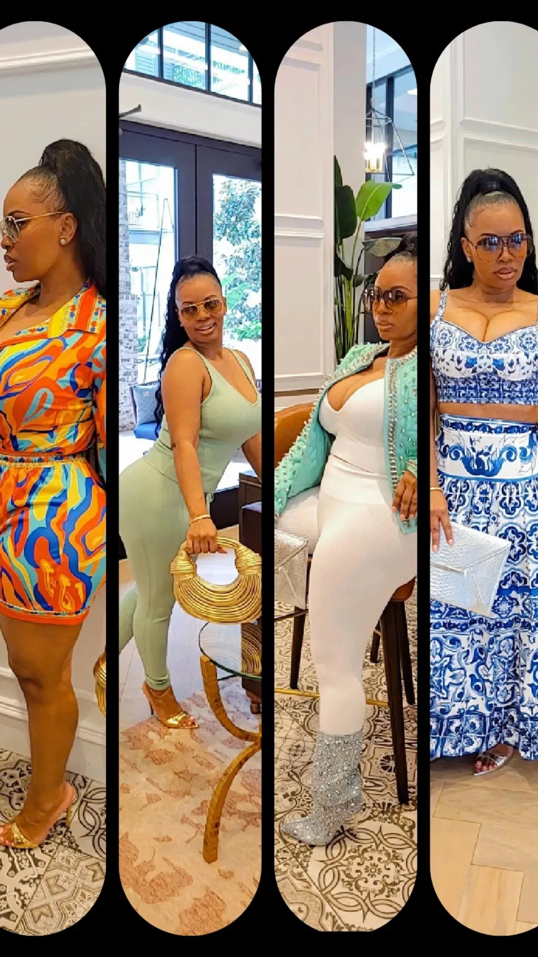 Elegantly Fab Blue Print Maxi Skirt Set