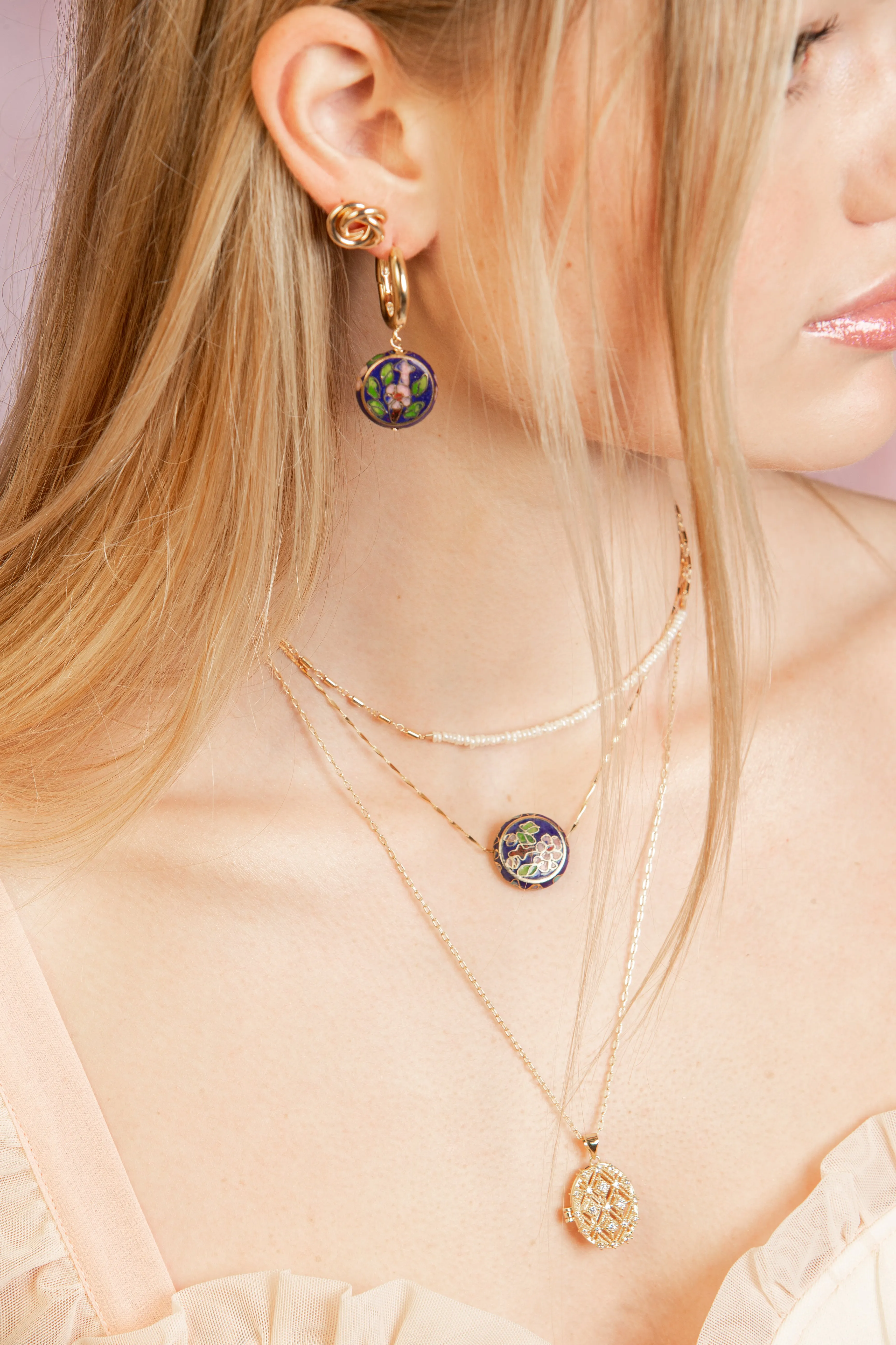 Fleur Solange Necklace - Bleu