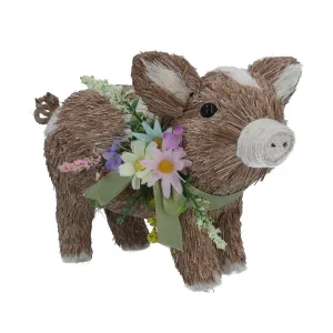 Floral Bristle Pig Easter Decoration