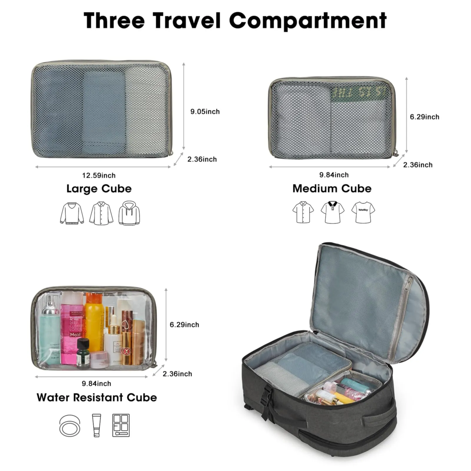 G4Free 40l Carry On Waterproof  Travel Backpack For Women Men
