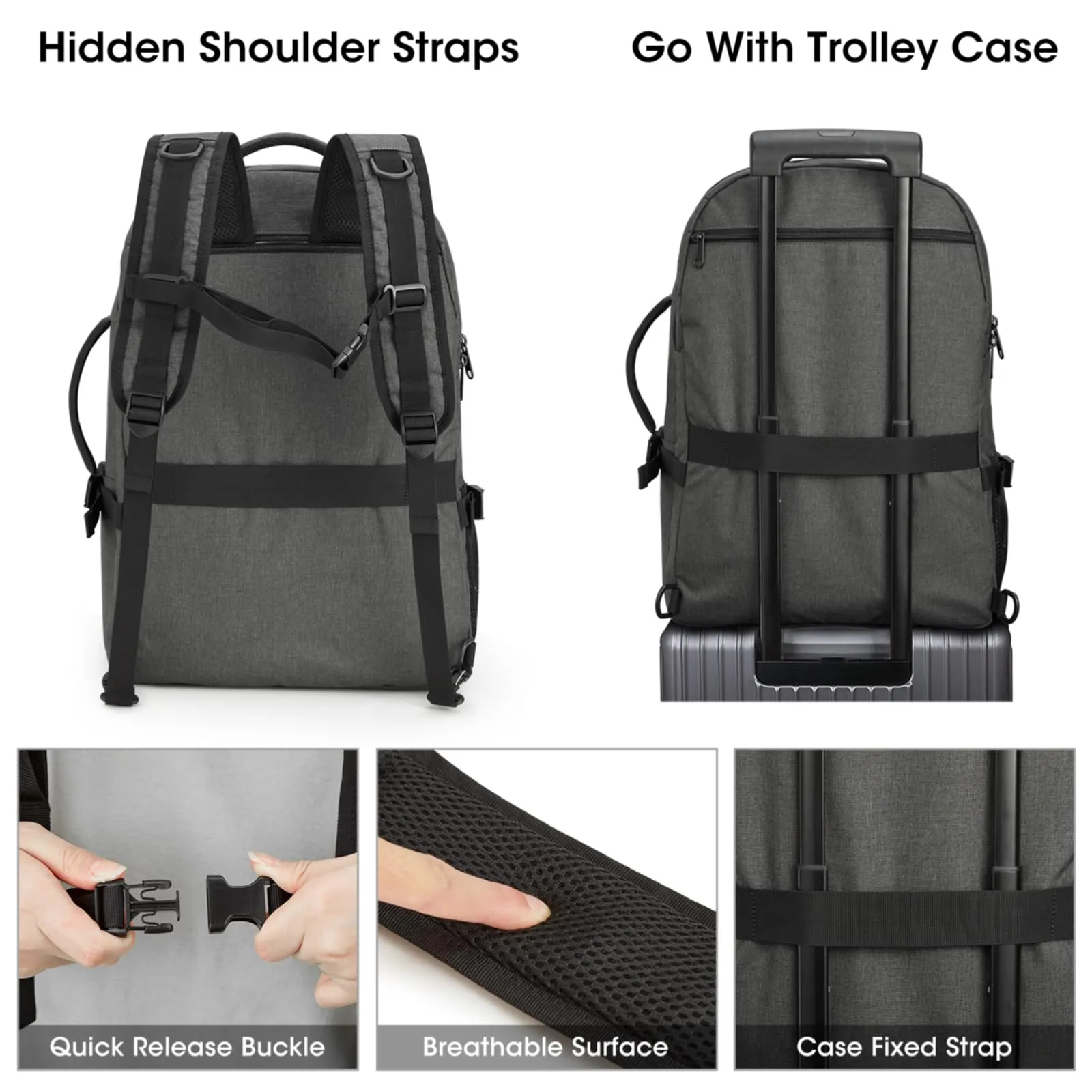 G4Free 40l Carry On Waterproof  Travel Backpack For Women Men