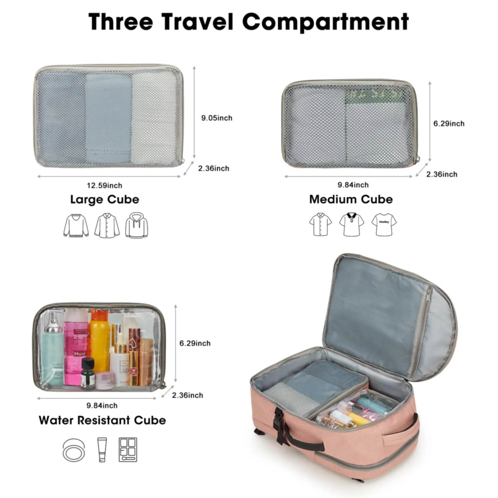G4Free 40l Carry On Waterproof  Travel Backpack For Women Men