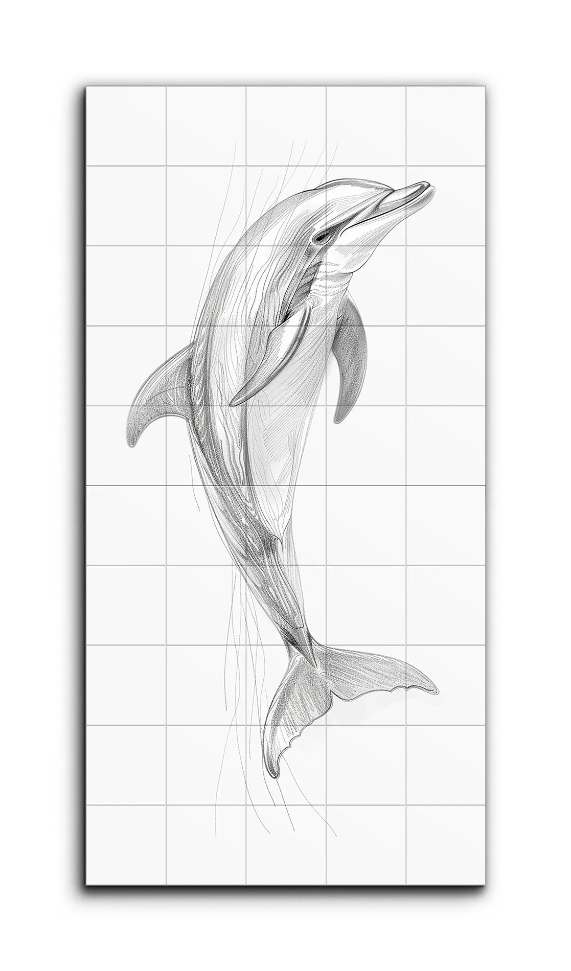 Graceful Dolphin Line Art