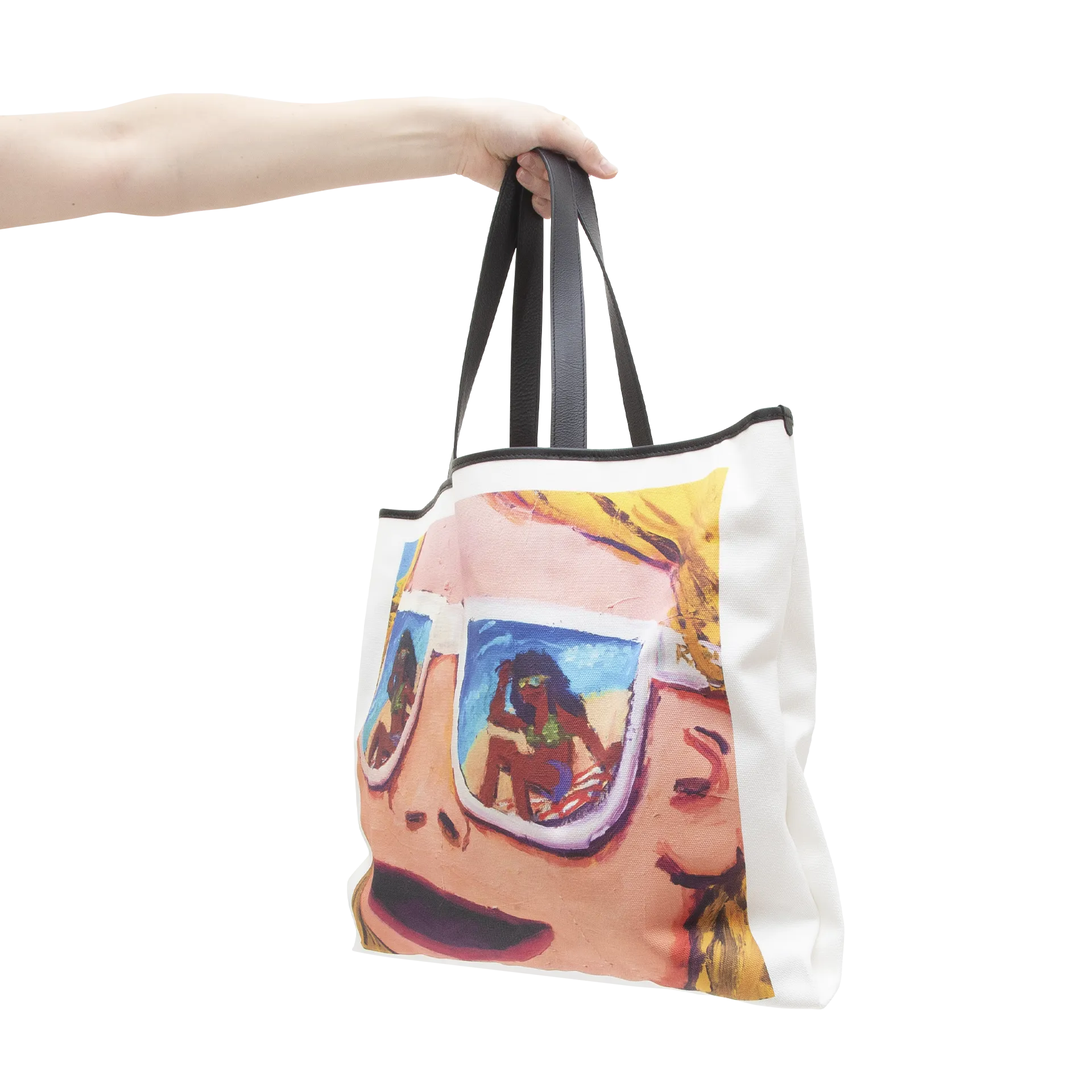 Graphic Print Tote Bag — "Woman in Shades"