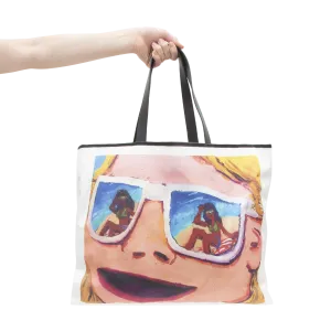 Graphic Print Tote Bag — "Woman in Shades"
