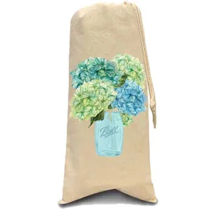 Hydrangea Ball Jar Wine Bag