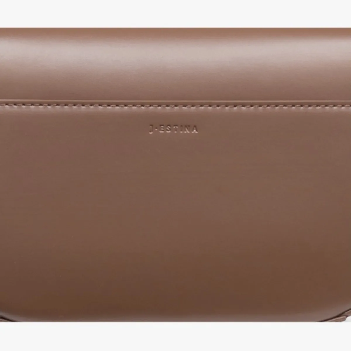 J.ESTINA Classic Leather Bag Brown Shoulder Crossbody Bag with Adjustable Length Strap / from Seoul, Korea
