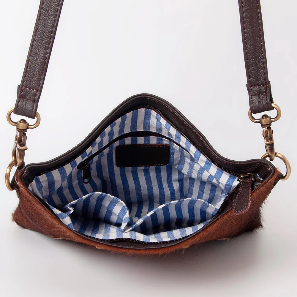 KBK109 - KBK109 -CROSS BODY Hand Tooled Saddle Leather with Cowhide Leather Ladies Bag KBK109 - KBK1