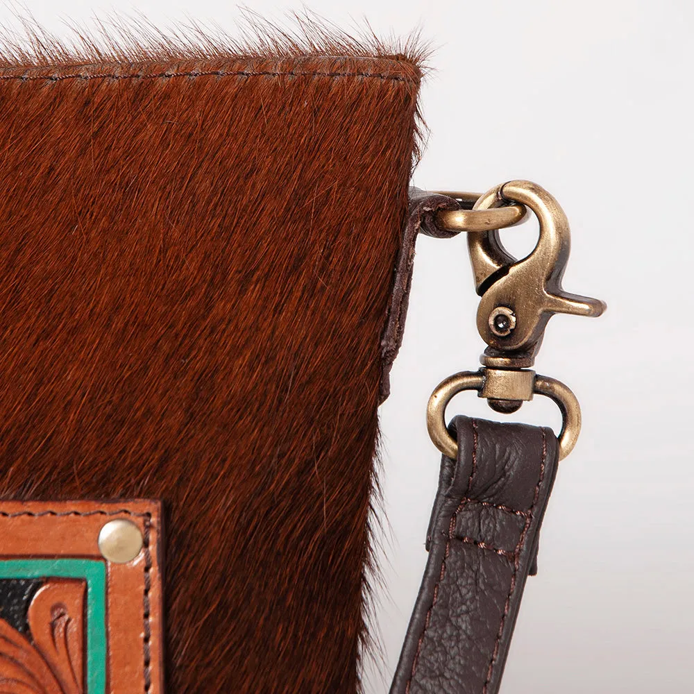 KBK109 - KBK109 -CROSS BODY Hand Tooled Saddle Leather with Cowhide Leather Ladies Bag KBK109 - KBK1