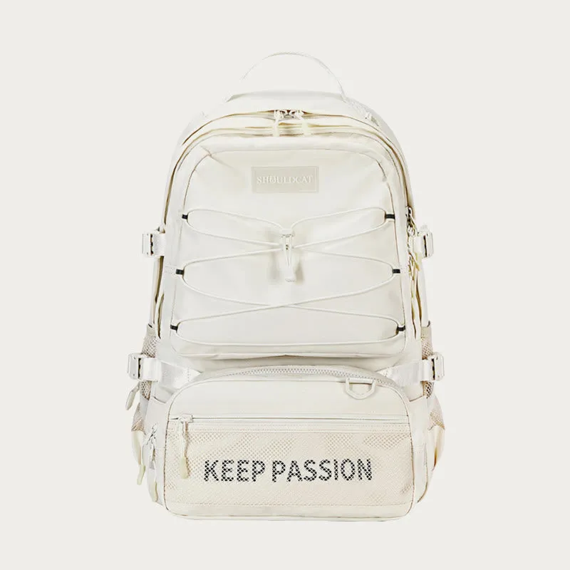 KEEP PASSION School Backpack for Teen College with Detachable Waist Pack