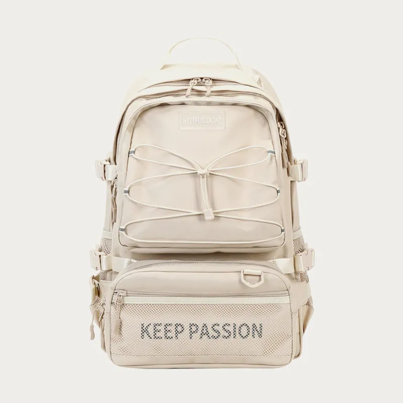 KEEP PASSION School Backpack for Teen College with Detachable Waist Pack