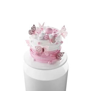 Light Pink 3D Butterfly Decorations, 12 Count