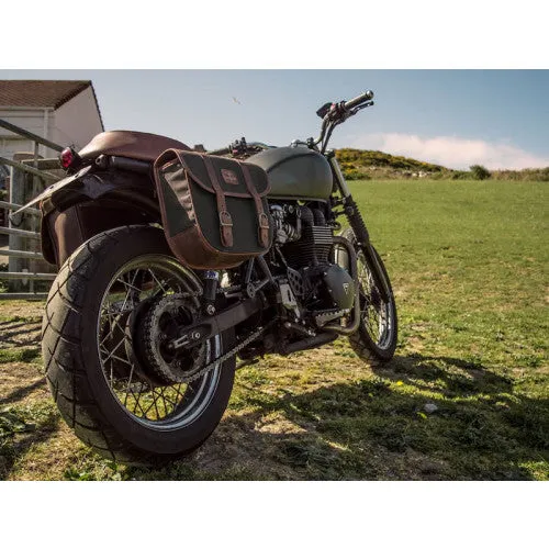 Longride Waxed Canvas LOX Saddlebag Khaki - 8 Liters