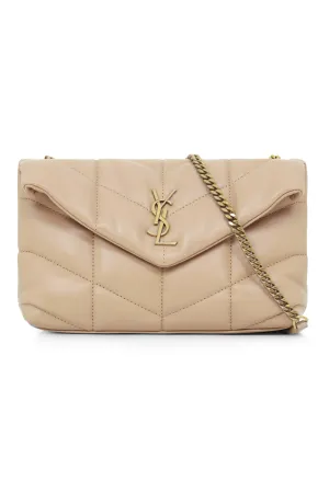 LOULOU MINI PUFFER BAG | DARK BEIGE/GOLD
