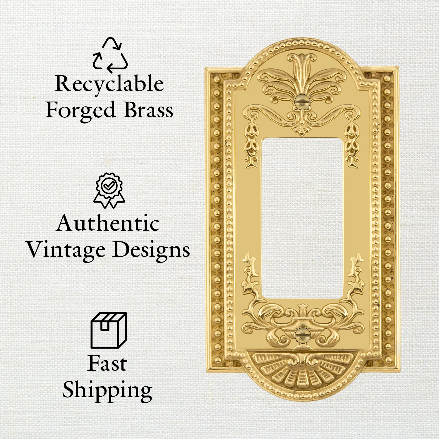 Meadows Switch Plate with Triple Rocker in Antique Pewter