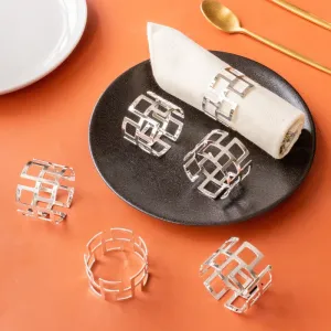 Minimalistic Silver Napkin Rings (Set of 6)