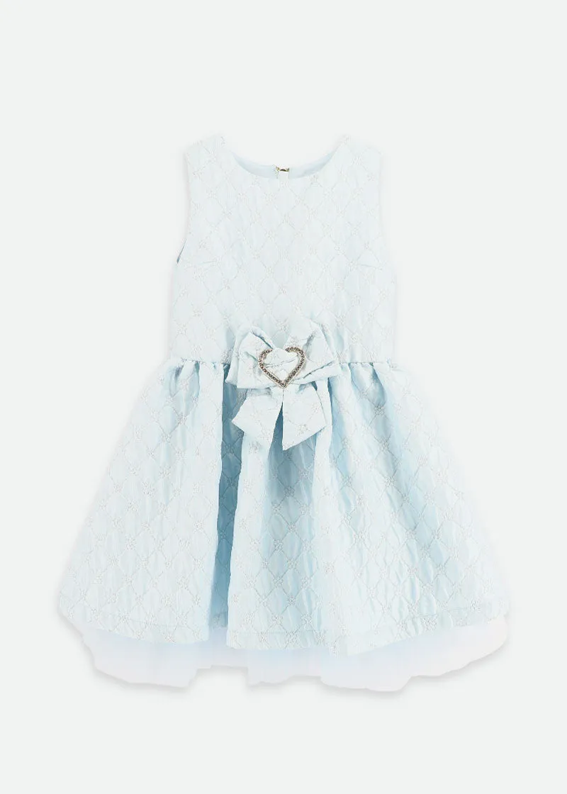 Monty Tiny Flower Jacquard Dress Pale Blue