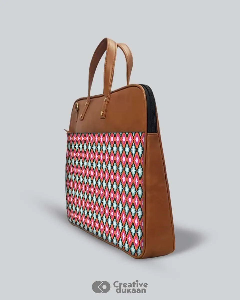 Multicolour Geometry - The Vegan Leather Laptop Bag
