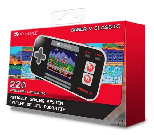 My Arcade Gamer V Classic-Red: Portable Gaming System with 220 Games, 2.5" Color Display, Pocket Size (DGUN-3911),Black