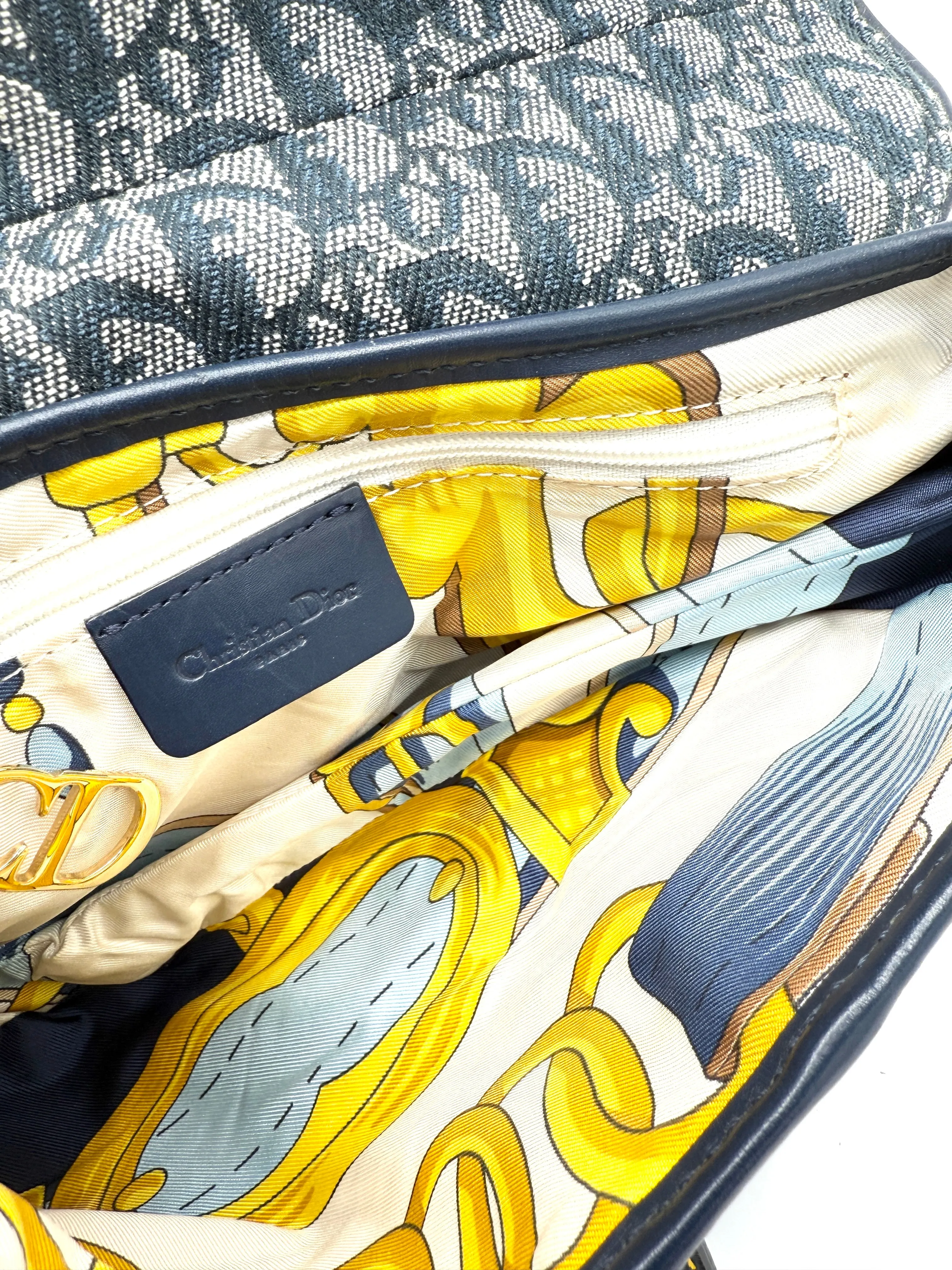 Navy Blue Trotter GHW Medium Saddle Bag